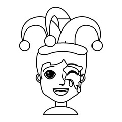cartoon happy boy with hester hat over white background, vector illustration
