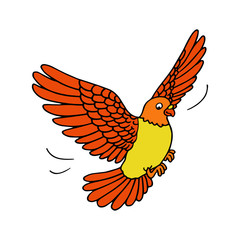 Pigeon cartoon illustration isolated on white background for children color book