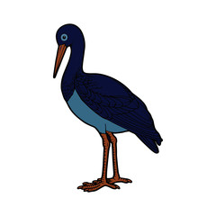Stork cartoon illustration isolated on white background for children color book