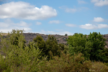 Fototapeta na wymiar Landscape of Carbon Canyon in Orange County California 