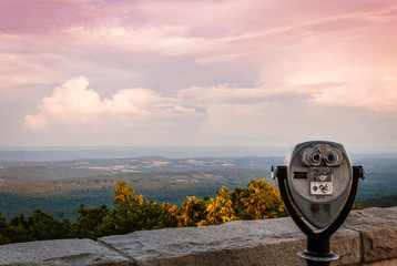 Stormy sunset at the monument in High Point State Park, the top of NJ, in late springtime