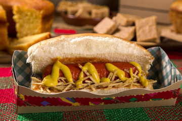 Hot dog. Table of brazilian festa junina