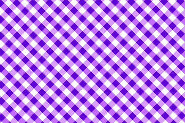 Purple Gingham pattern. Texture from rhombus/squares for - plaid, tablecloths, clothes, shirts, dresses, paper, bedding, blankets, quilts and other textile products. Vector illustration.