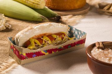 Hot dog. Table of brazilian festa junina