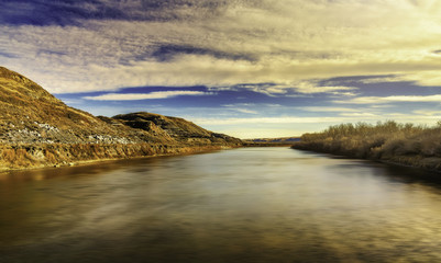 sunny river landscape