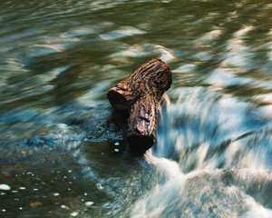 Water flowing over rocks