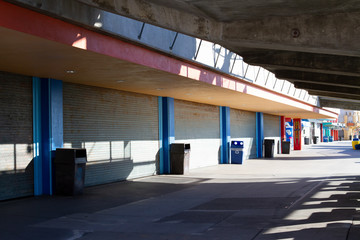 Empty amusement park before opening