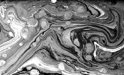 Marble abstract acrylic background. Natural black marbling artwork texture.