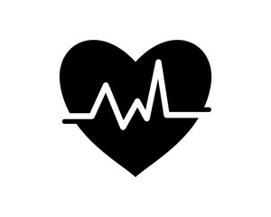 black heart line medical medicare health care pharmacy clinic image vector icon