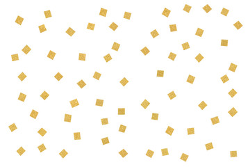 Gold glitter confetti paper cut background - isolated
