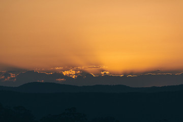 Sunset over the Sunshine Coast hinterland