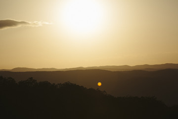 Sunset over the Sunshine Coast hinterland