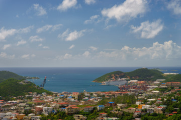 drake's seat lookout point st thomas virgin islands with cruise port