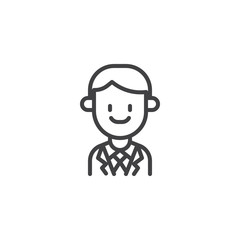 Office worker outline icon. linear style sign for mobile concept and web design. Businessman portrait simple line vector icon. Symbol, logo illustration. Pixel perfect vector graphics