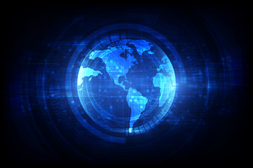 digital global simulation technology, satellite abstract background vector