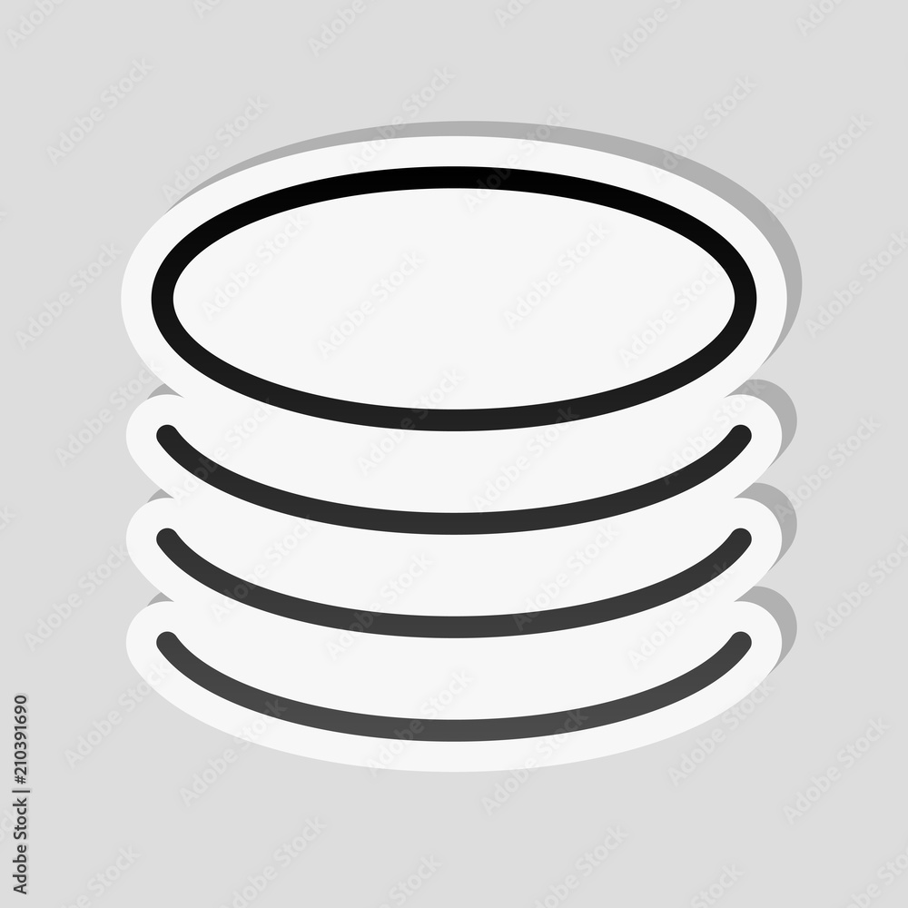 Poster database icon. simple linear symbol, thin outline. sticker style