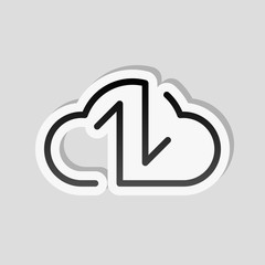 Data cloud icon. Backup, restore. Upload, download. Up and Down