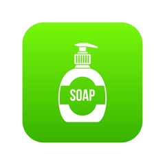 Bottle of liquid soap icon digital green for any design isolated on white vector illustration