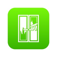 Window cleaning icon digital green for any design isolated on white vector illustration