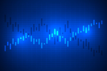 Business candle stick graph chart of stock market trading on blue background design.vector illustration.