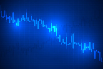 Business candle stick graph chart of stock market trading on blue background design.vector illustration.