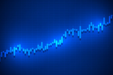 Business candle stick graph chart of stock market trading on blue background design.vector illustration.
