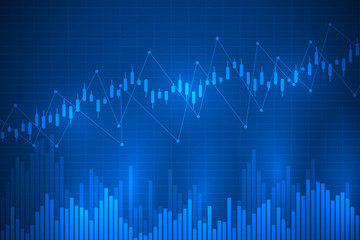Candle stick graph chart of stock market investment trading, trend of graph vector design.