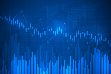 Stock market chart. Business graph background. Vector illustration