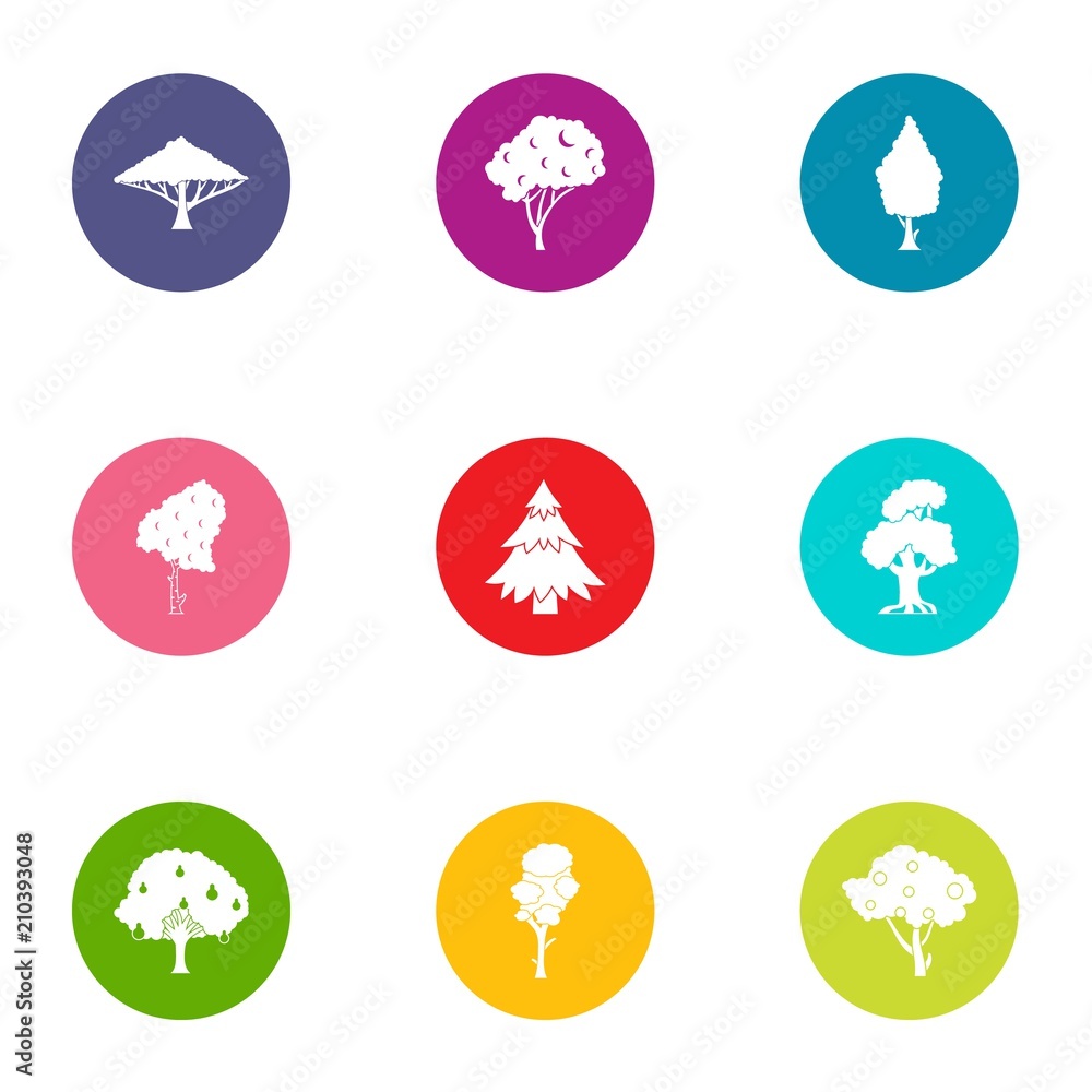 Poster verdant icons set. flat set of 9 verdant vector icons for web isolated on white background