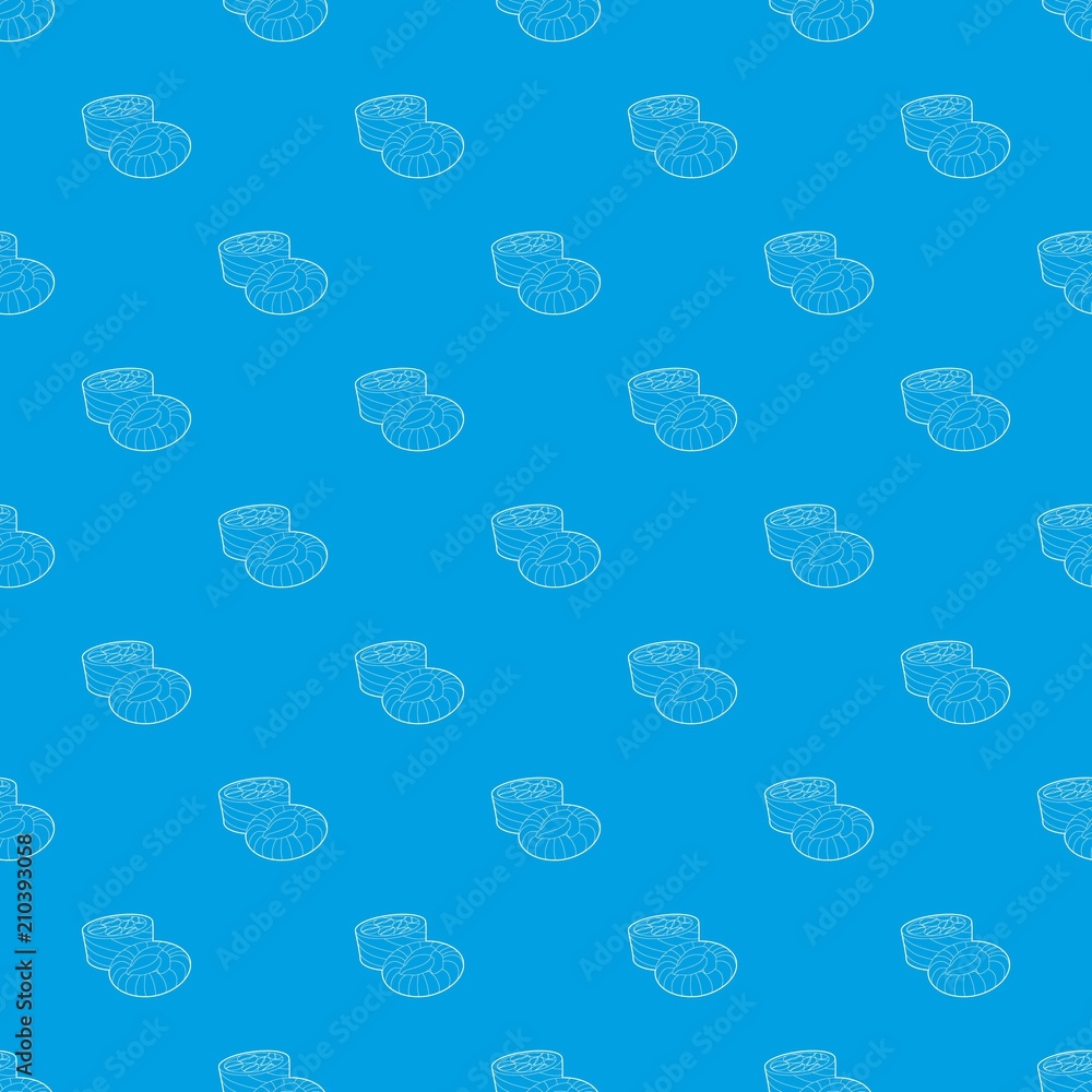 Poster coffee beans pattern vector seamless blue repeat for any use