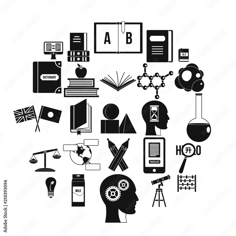 Poster answers on questions icons set. simple set of 25 answers on questions vector icons for web isolated 