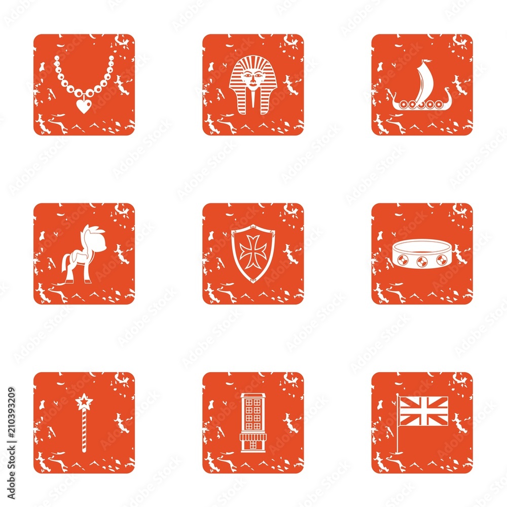 Aufkleber grave icons set. grunge set of 9 grave vector icons for web isolated on white background