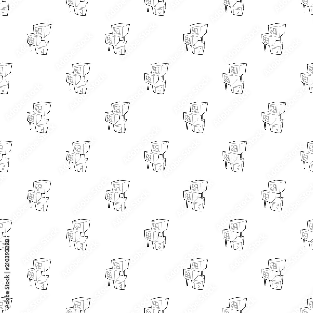 Poster city building pattern vector seamless repeating for any web design