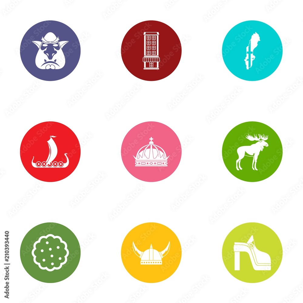 Poster wild icons set. flat set of 9 wild vector icons for web isolated on white background