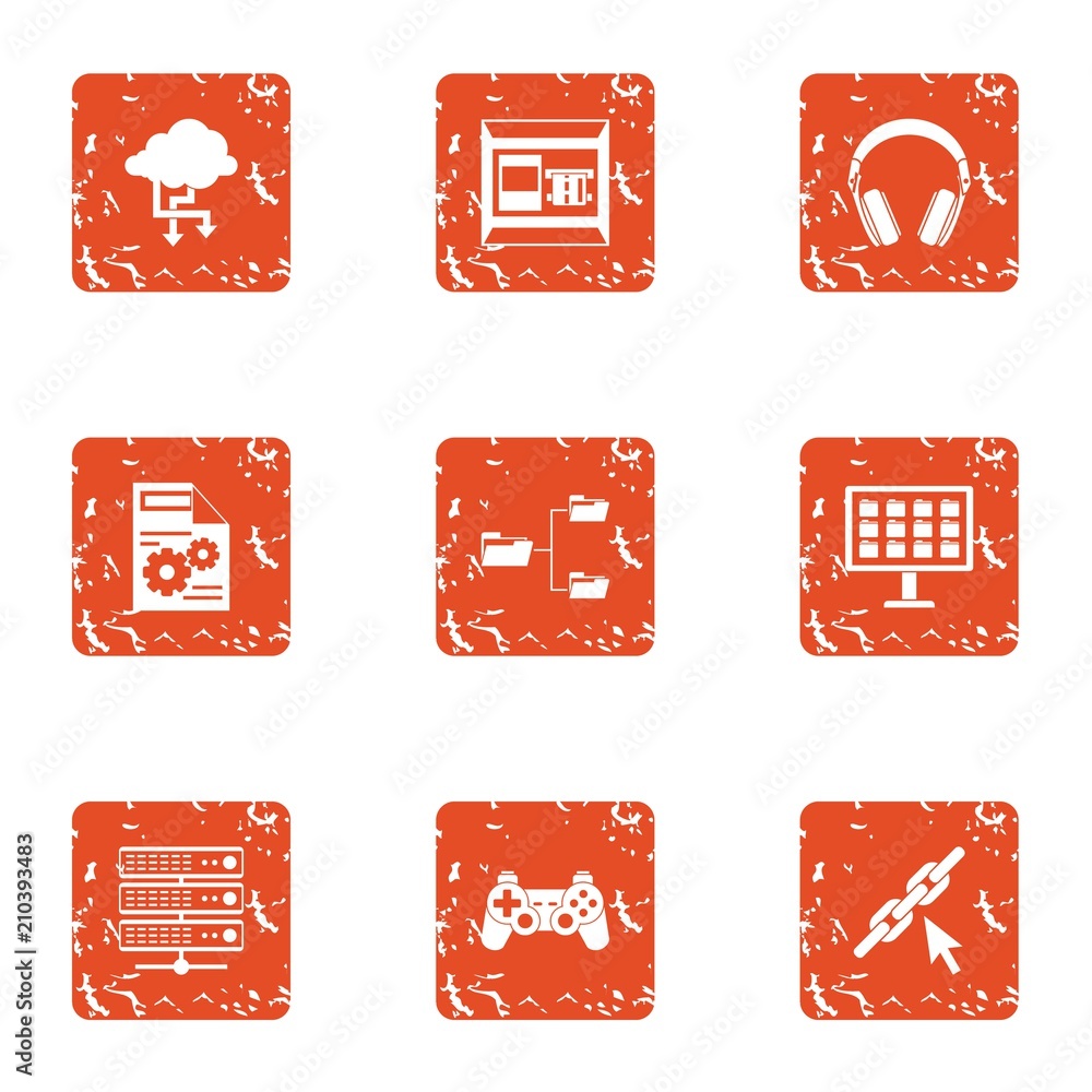 Aufkleber date advice icons set. grunge set of 9 date advice vector icons for web isolated on white background