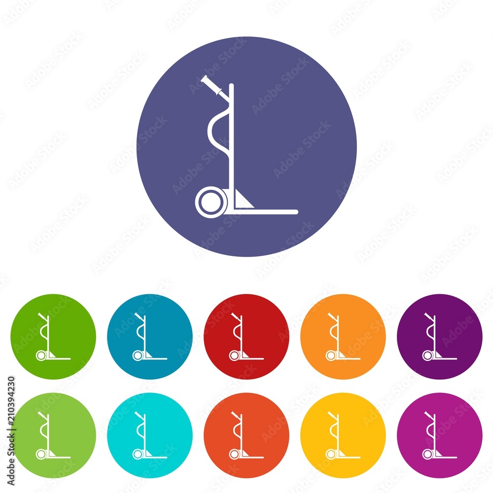 Poster large size trolley icons color set vector for any web design on white background