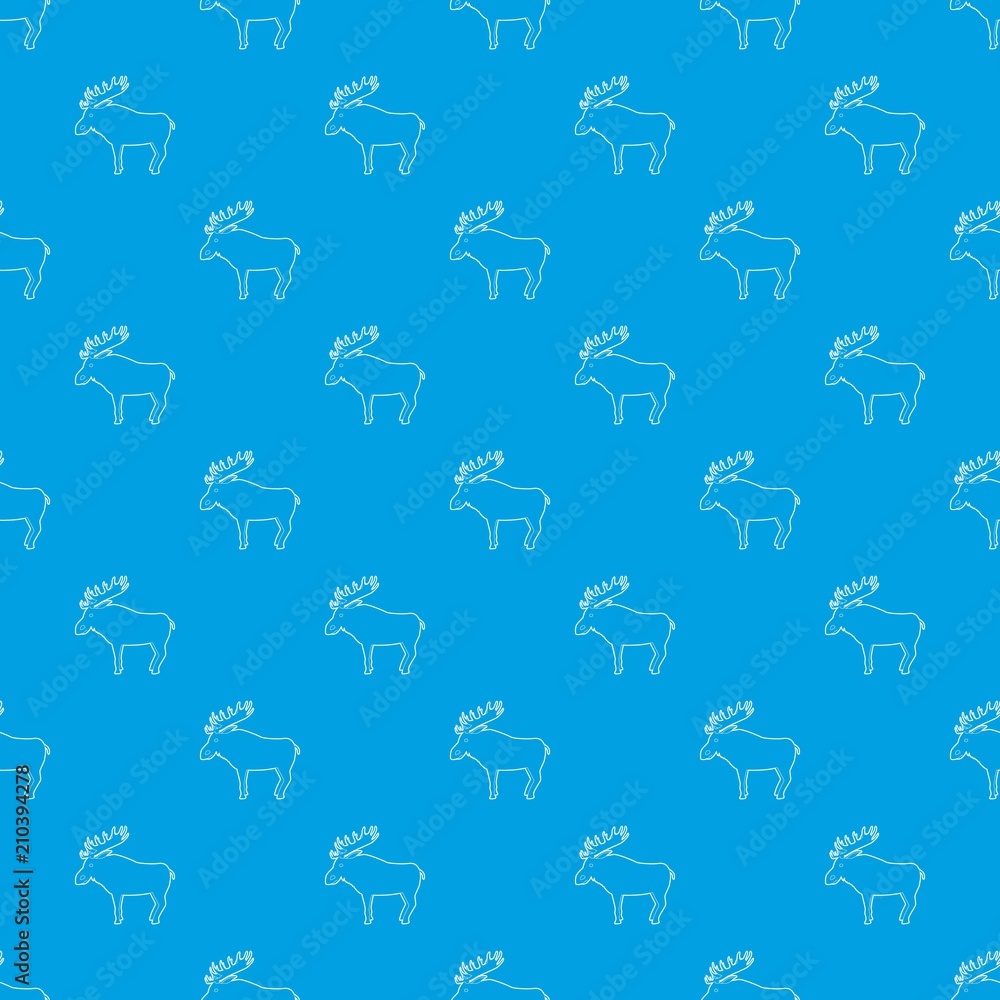 Poster elk pattern vector seamless blue repeat for any use