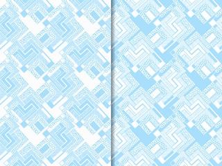 seamless geometric abstract pattern with waves of stripes and dots