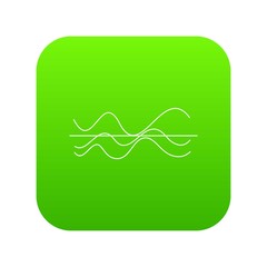 Sound waves icon digital green for any design isolated on white vector illustration