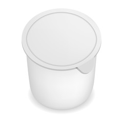Closed white yogurt mockup. Realistic illustration of closed white yogurt vector mockup for web design isolated on white background
