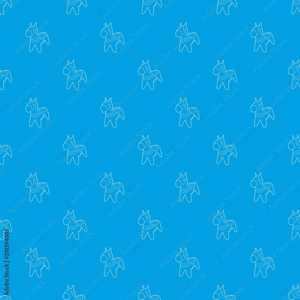 Poster toy horse pattern vector seamless blue repeat for any use