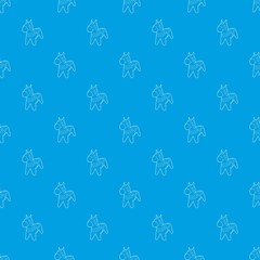 Toy horse pattern vector seamless blue repeat for any use