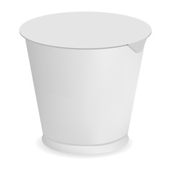 Milk box mockup. Realistic illustration of milk box vector mockup for web design isolated on white background
