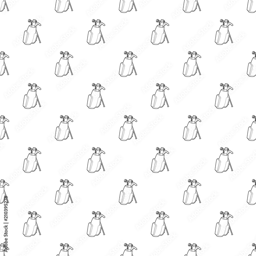 Poster golfing bag pattern vector seamless repeating for any web design