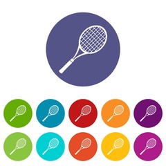 Tennis racket icons color set vector for any web design on white background