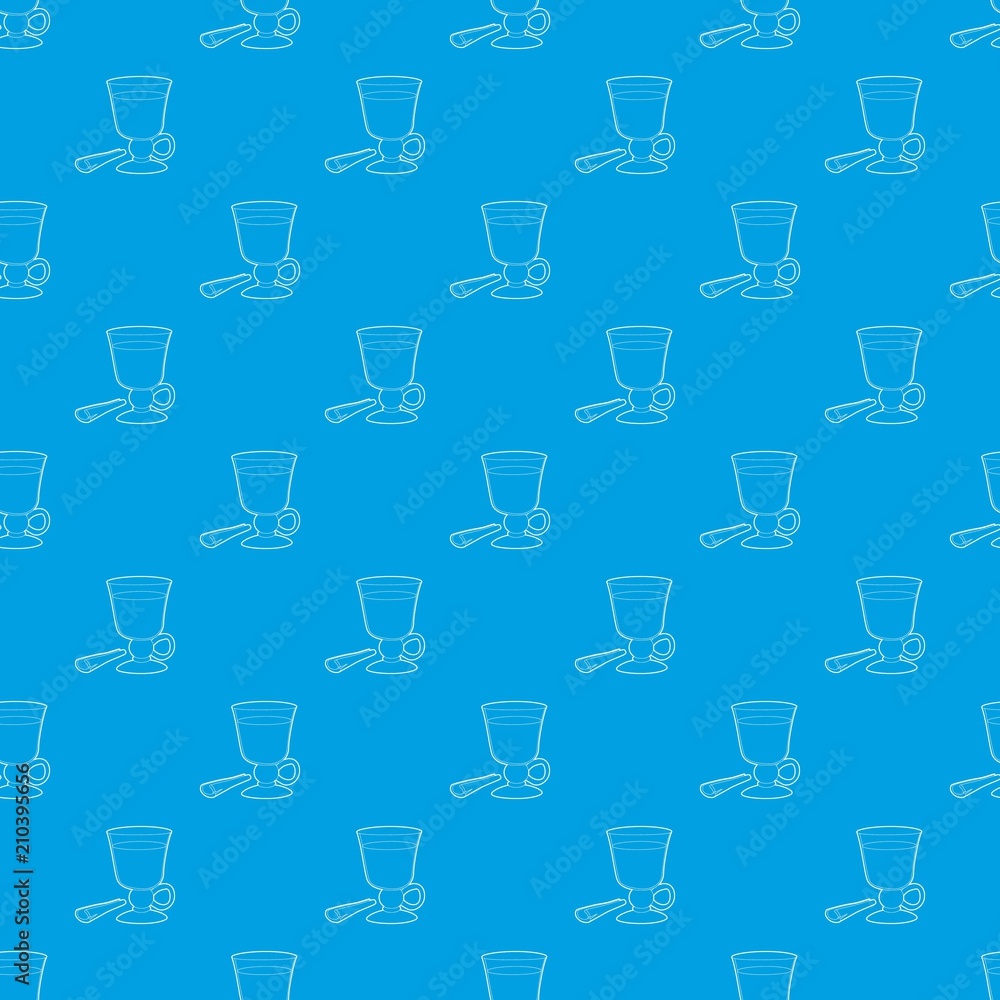Poster mulled wine pattern vector seamless blue repeat for any use