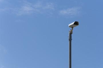 security camera with a nice blue sky