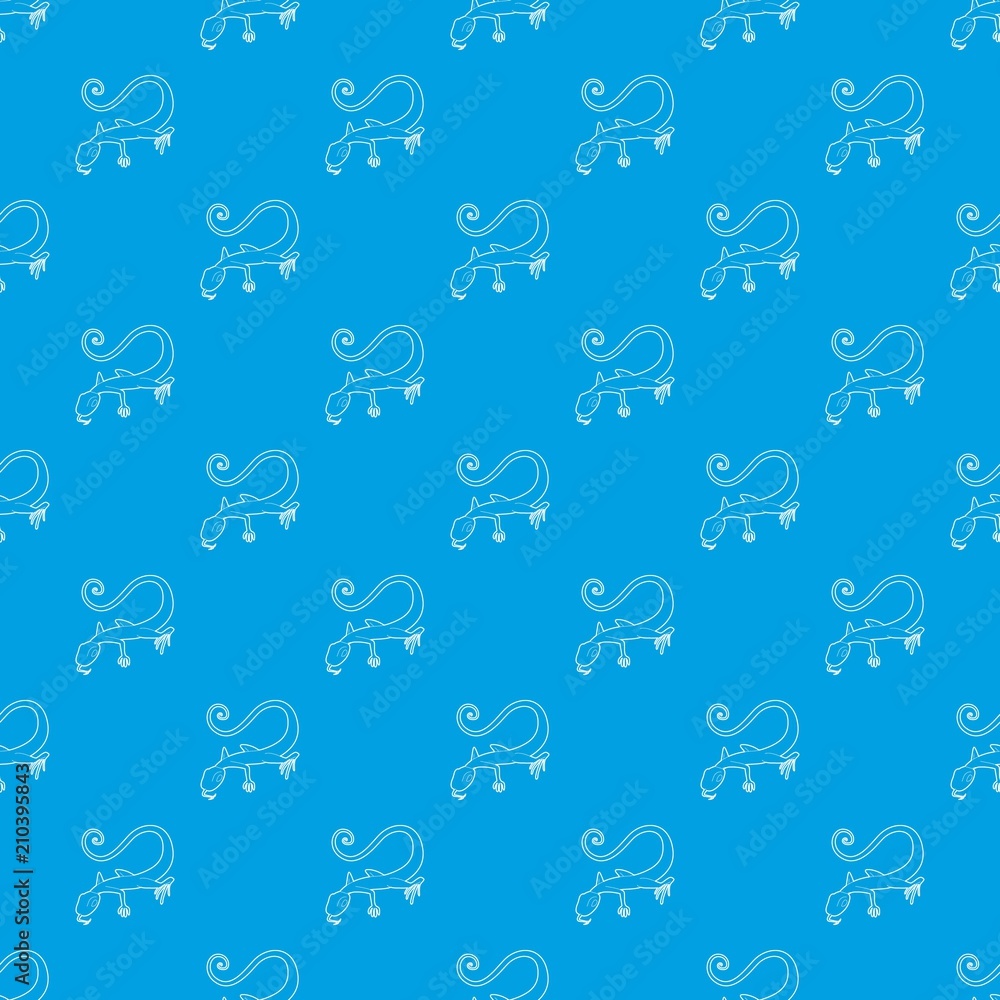 Poster lizard pattern vector seamless blue repeat for any use