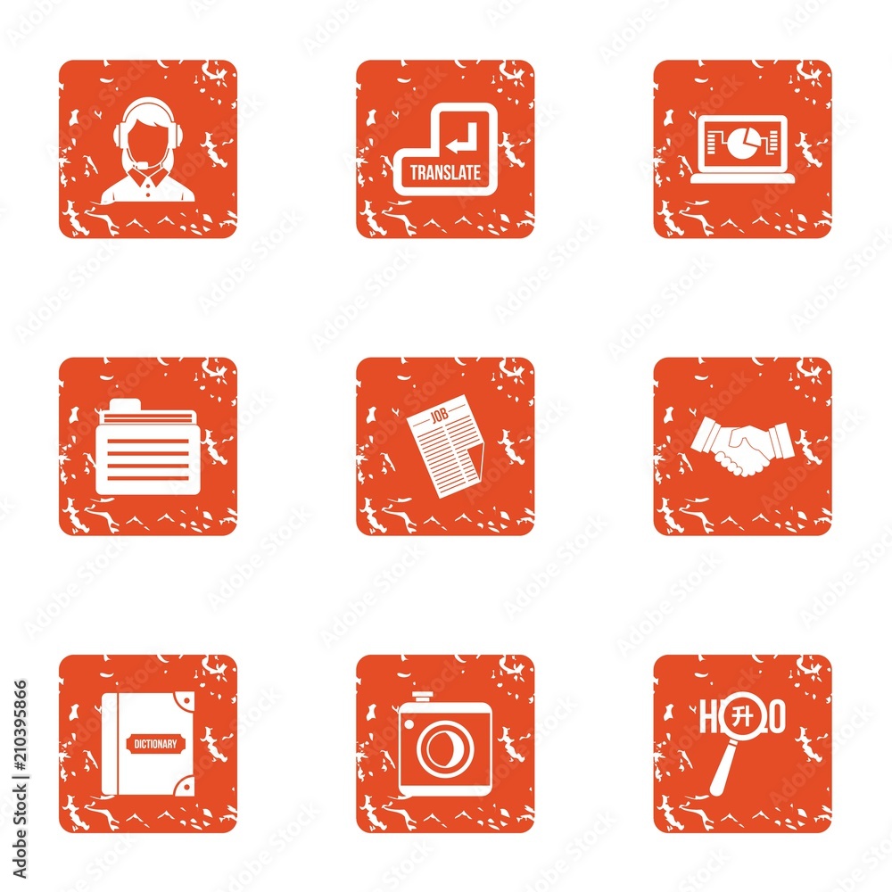 Poster rendering icons set. grunge set of 9 rendering vector icons for web isolated on white background