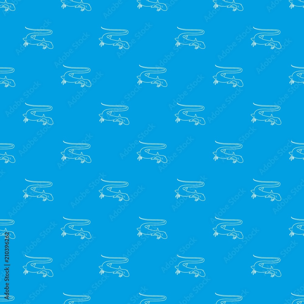 Poster brisk lizard pattern vector seamless blue repeat for any use